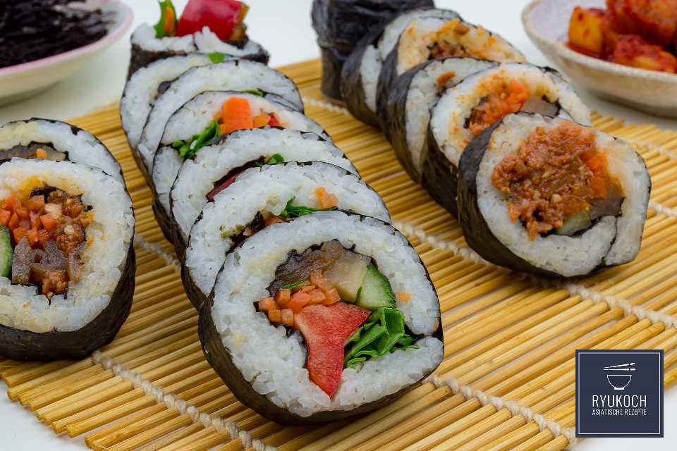 Gimbap Koreanische  Reisrolle Rezept  japanische 