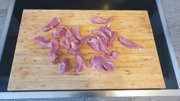 Schweinefilet geschnitten
