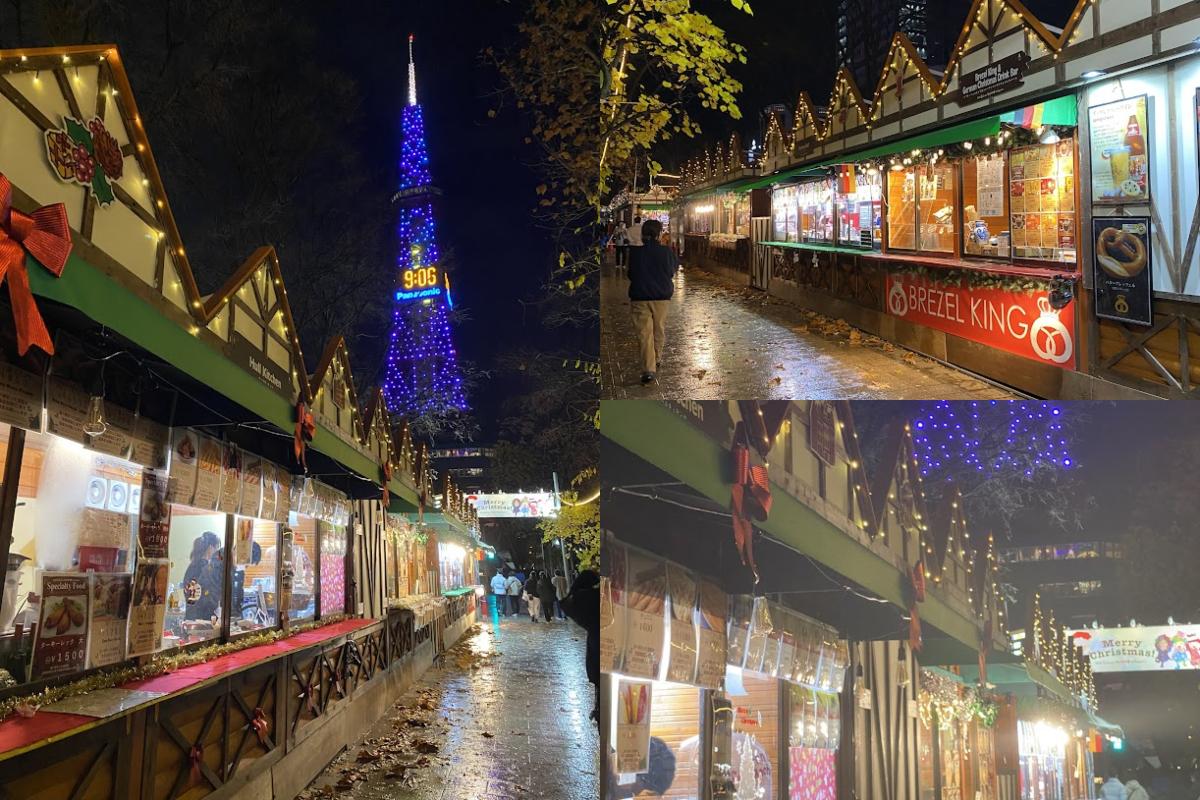 Der Weihnachtsmarkt in Sapporo bringt weihnachtliche Stimmung