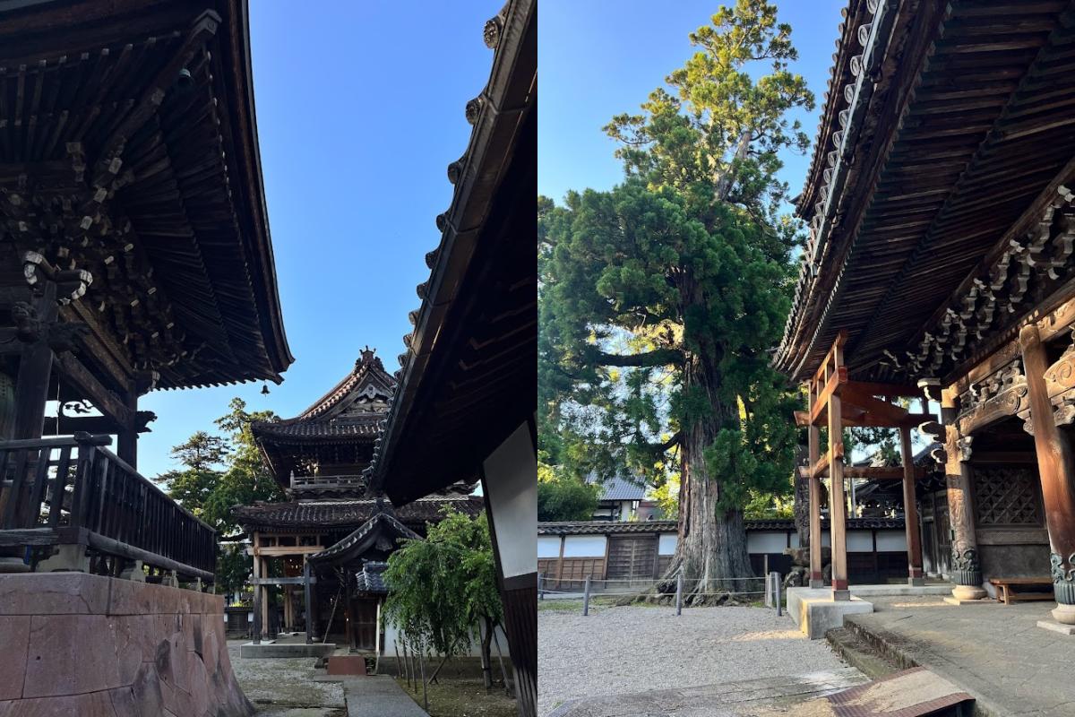 Wunderschöne Holzverzierungen am Zentokuji Tempel