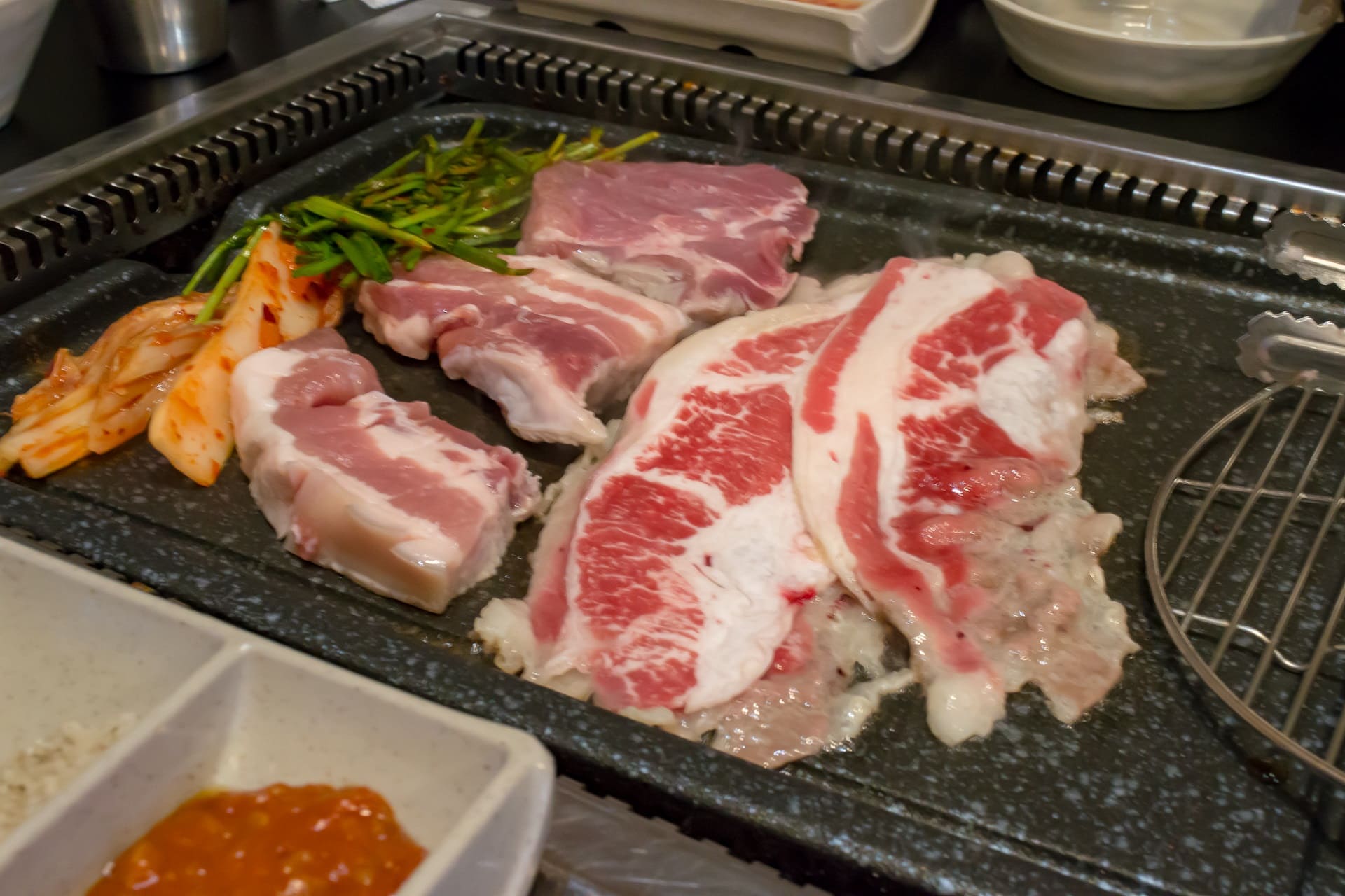 Korean BBQ in a Restaurant