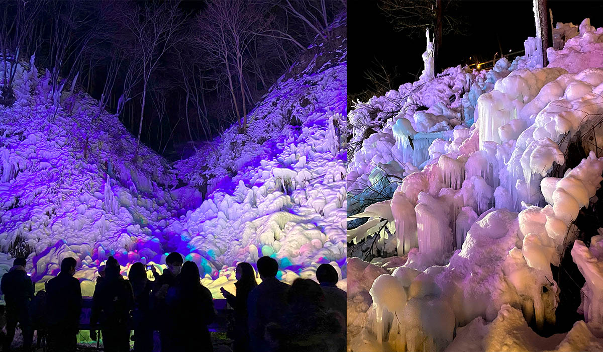 Eiszapfen von Ashigakubo - bei Nacht