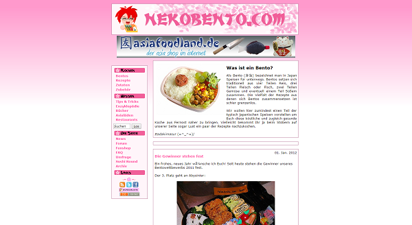 Screenshot von Nekobento.com