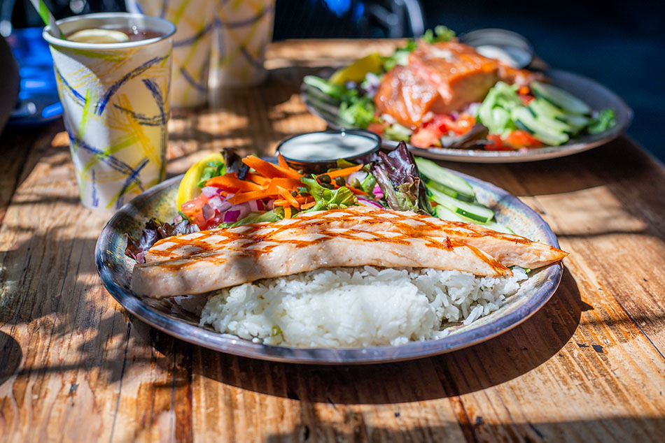 Mondfisch mit Reis und Salat - einfach zu lecker!